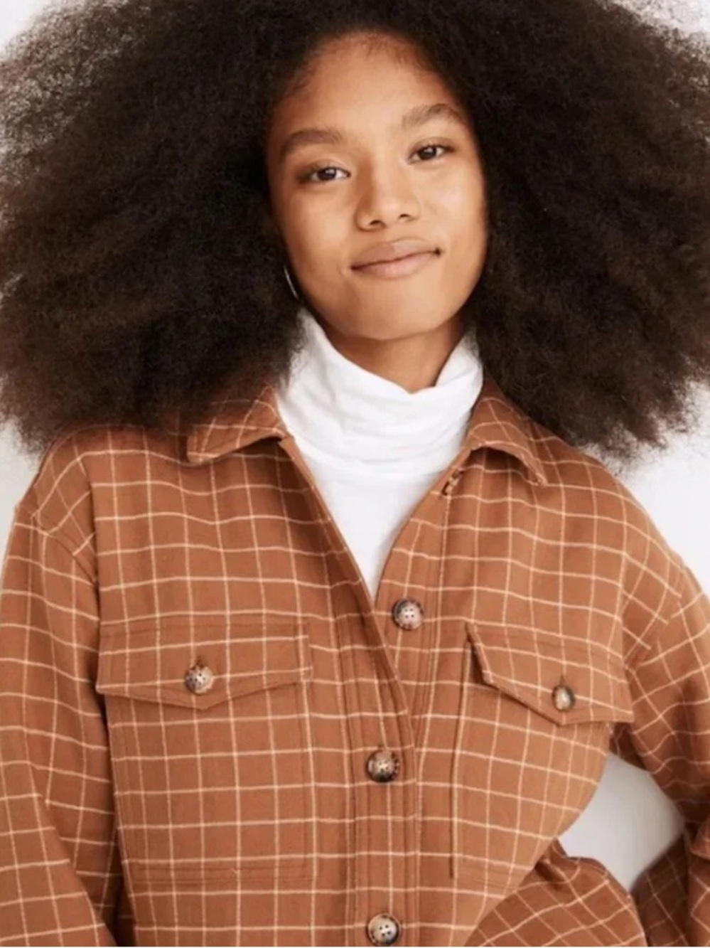 Madewell Waffleback Branner Shirt Jacket in Windowpane - L